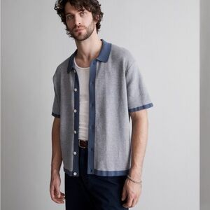 Madewell Button-Up Short Sleeve Sweater Polo Large